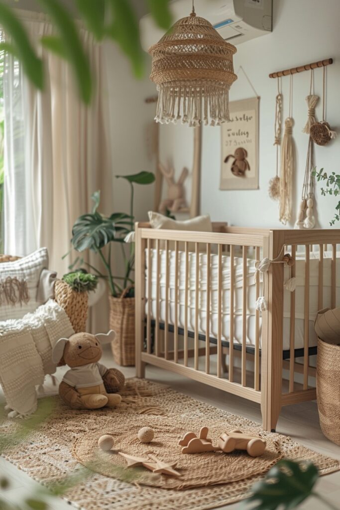 6. Textured Earthy Boho Nursery