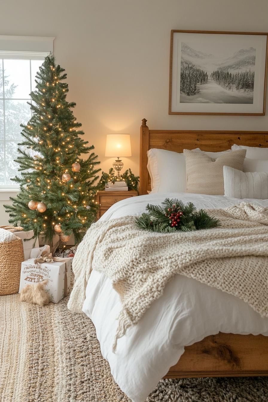 21. Bedside Lamp Lighting Ideas for Christmas