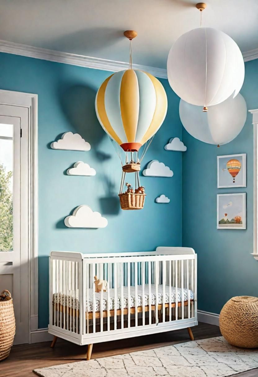 24. Airborne Nursery Decor: Hot Air Balloons
