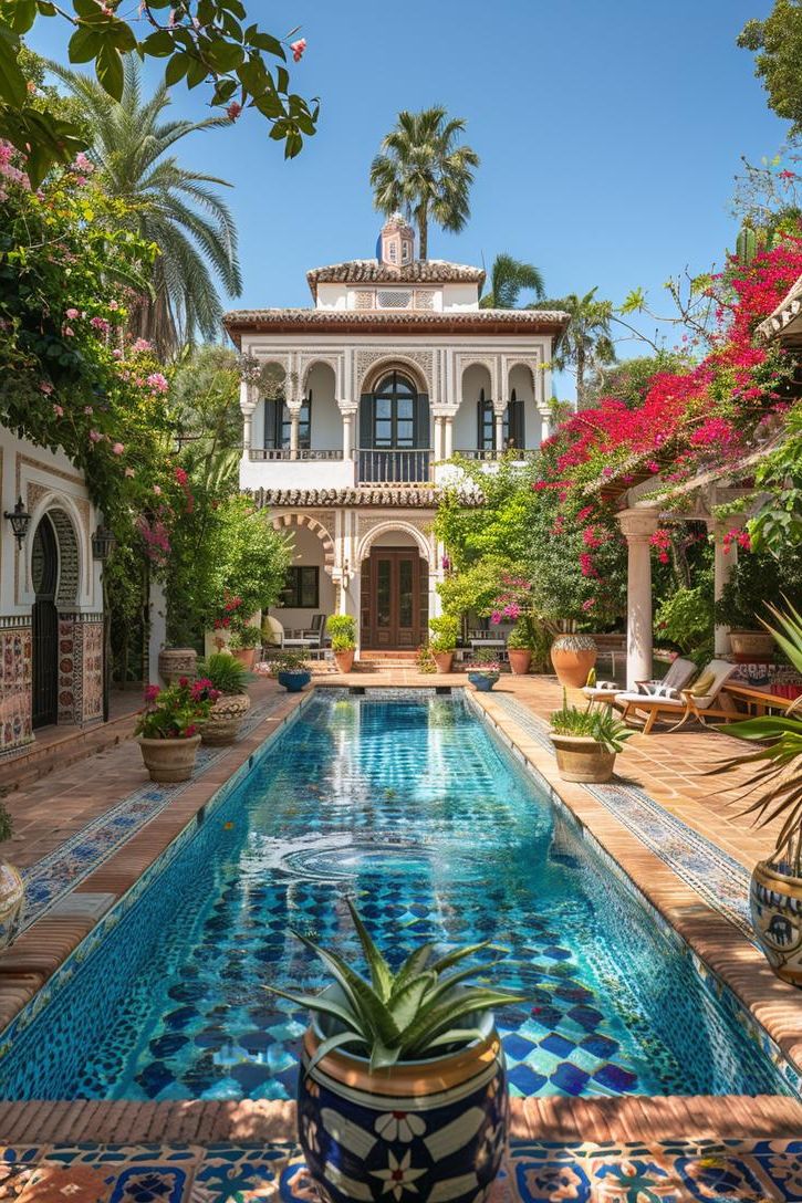 1. Moroccan Tile Pool Walkway