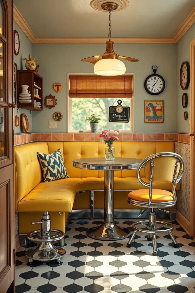 Retro Diner-Style Yellow Kitchen Nooks