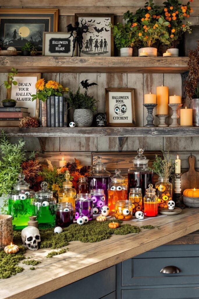 2. Apothecary Jars Filled with Colored Liquid and Floating Eyeballs - photo 3
