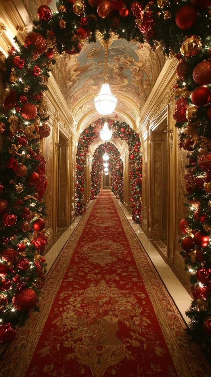 4. Classic Red and Gold Hallway Garland - photo 2