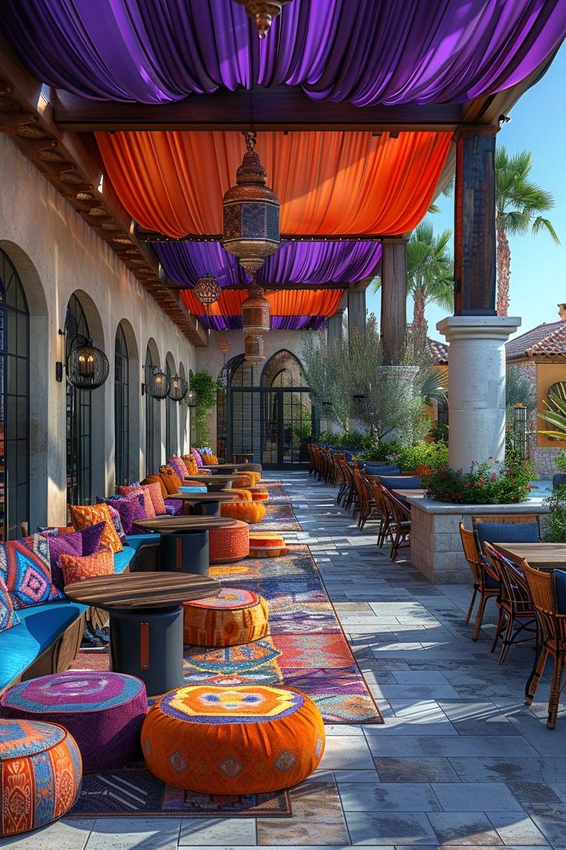 14. Bold Moroccan Fabric Patio Covers