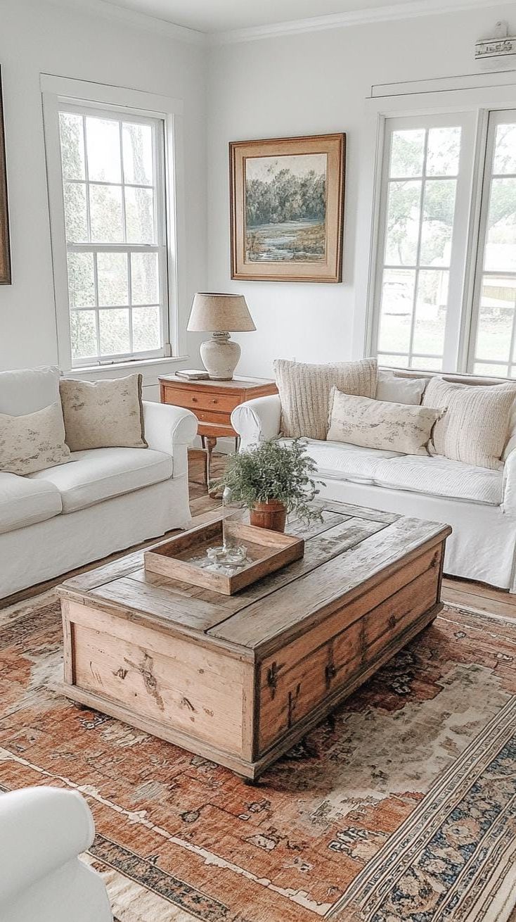 21. Antique Rugs Layered Over Timber Floors