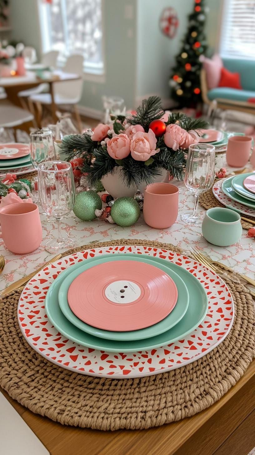 10. Pink and mint beatnik-style party setup - photo 2