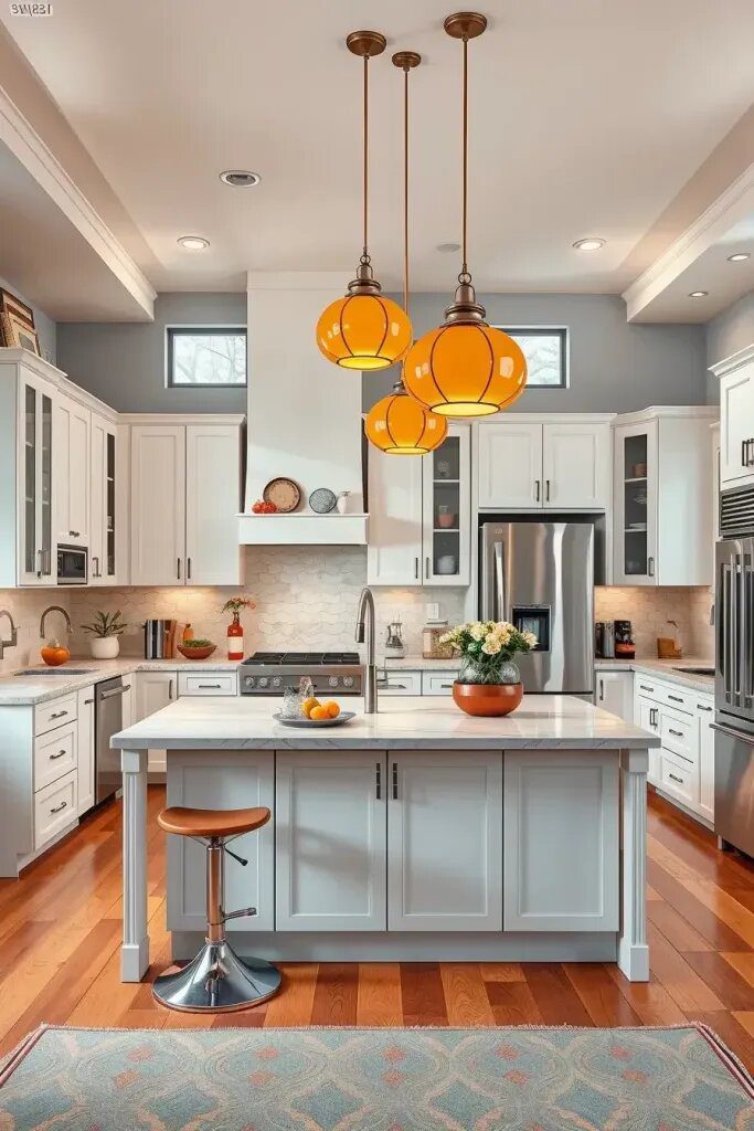 50s-Style Ceiling Fixtures in Bright Colors