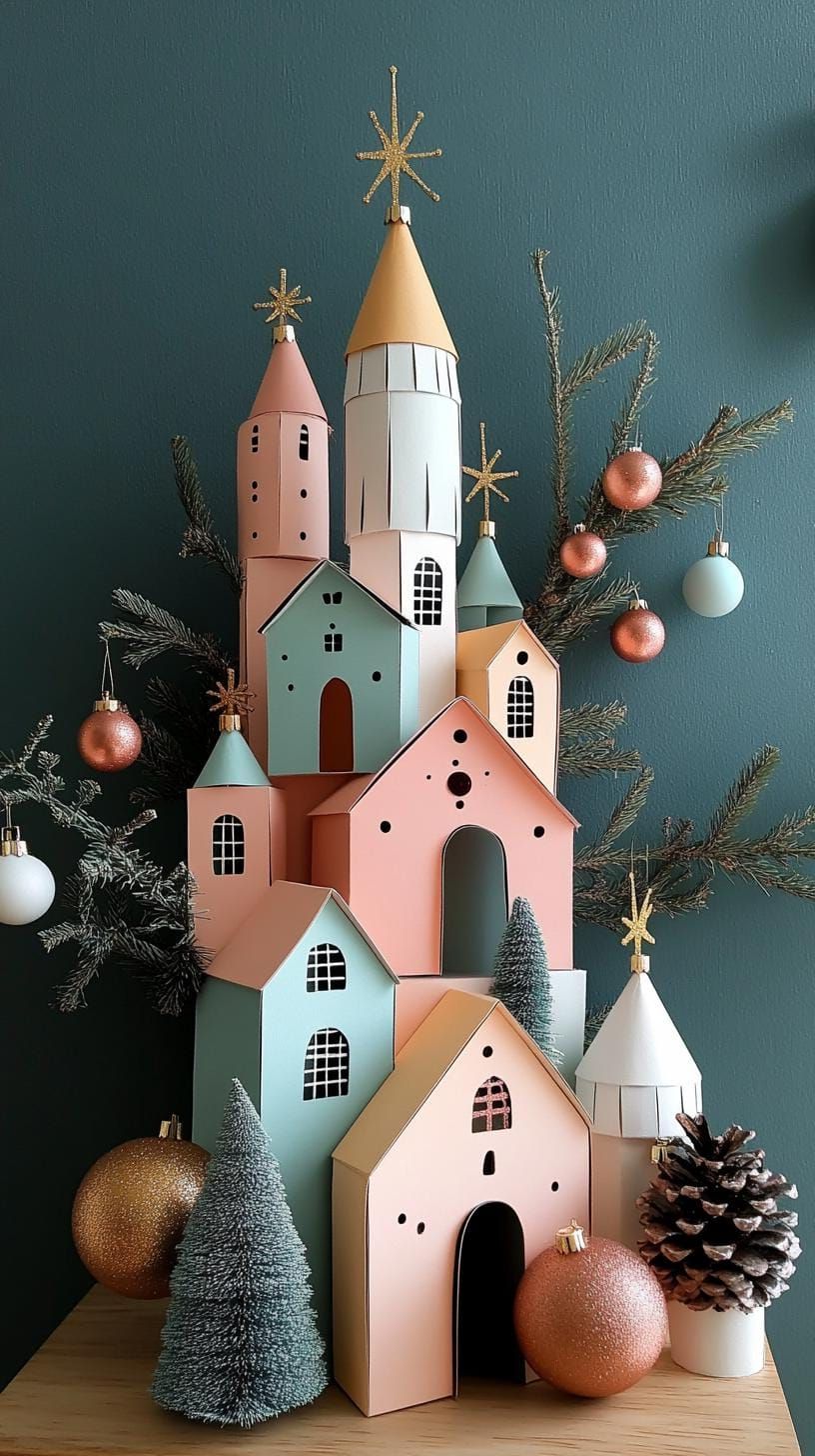 20. Pastel paper craft village Scandinavian style - photo 2