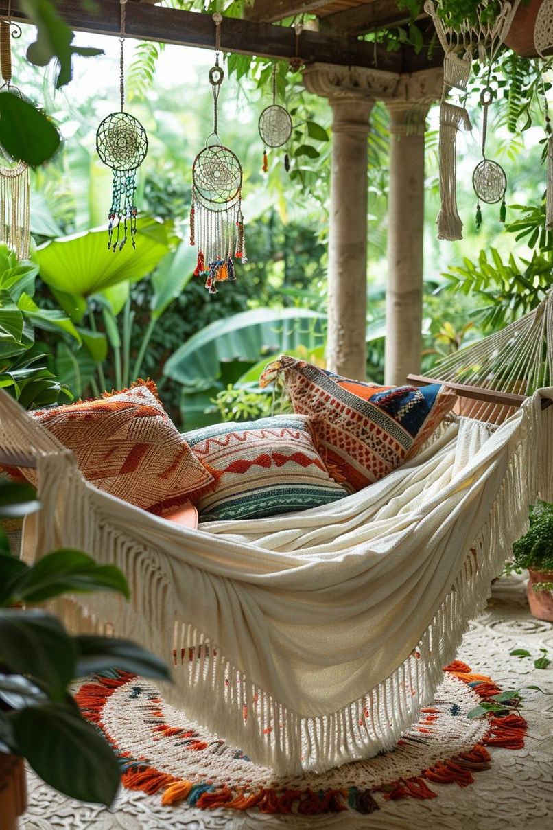 4. Cozy Bohemian Garden Retreat Ideas