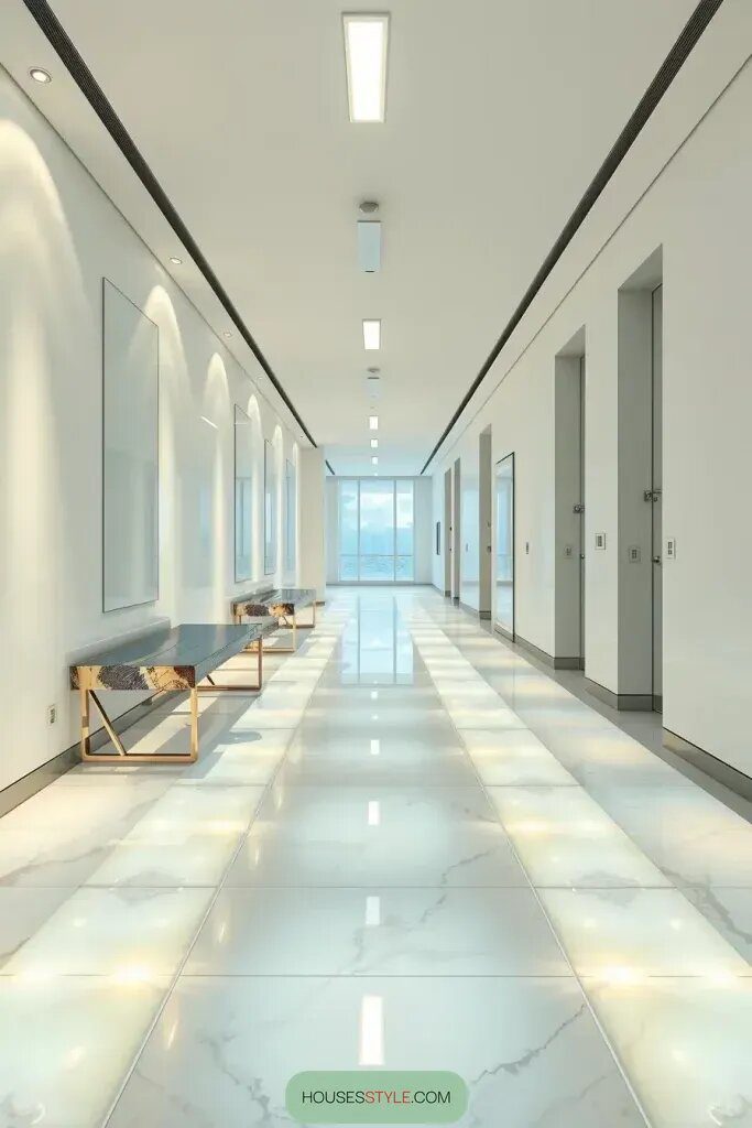 Theater-Style Hallway Floors With Embedded LEDs