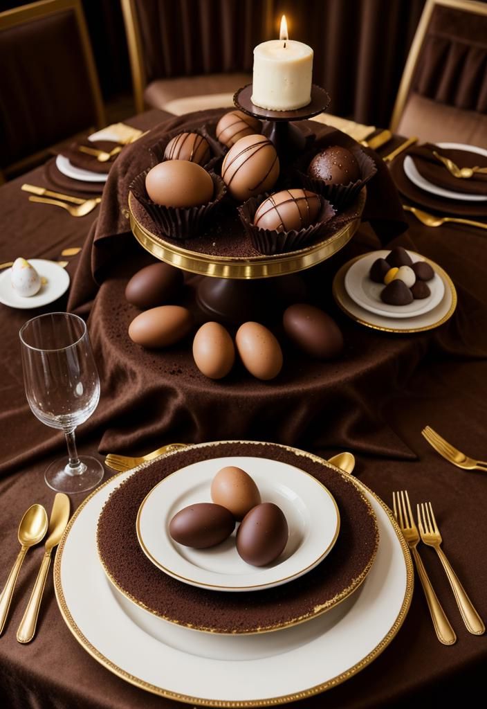 15. Chocolate-Themed Easter Table Ideas