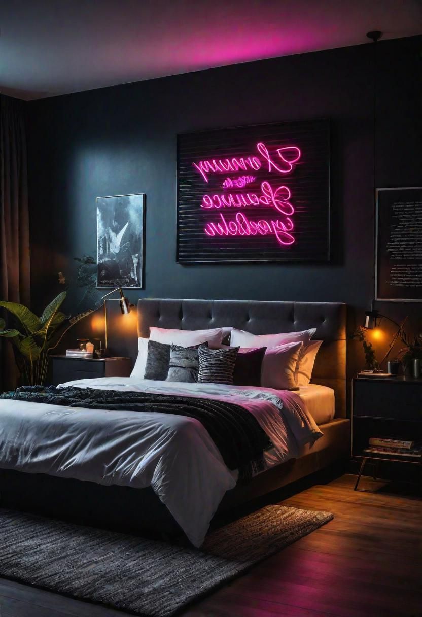 32. Urban Neon Sign Accent Wall