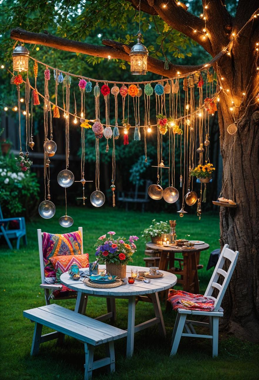 13. Handmade Glass Bottle Wind Chimes