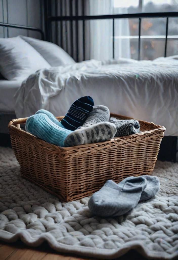 17. Set Out a Cozy Sock Basket