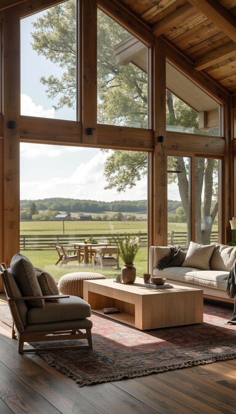 6. Oversized Windows for Natural Light and Farm Views