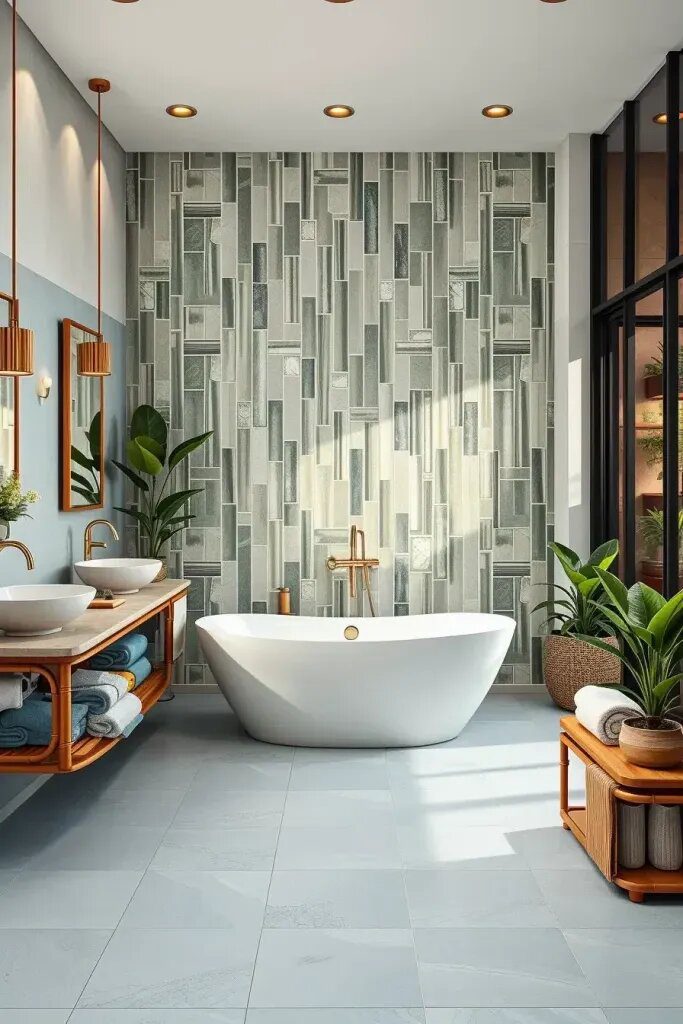 Spa-Style Bathrooms In Sage And Blue
