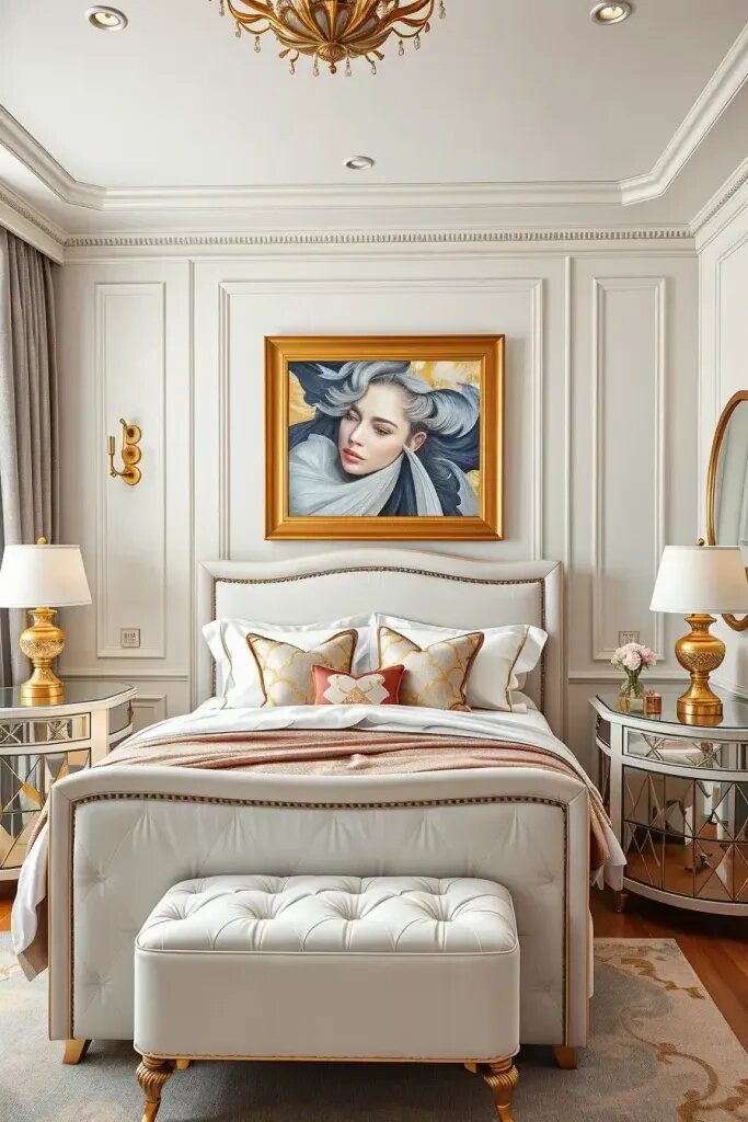 Elegant Touch of White and Gold: A Simply Glamorous Style
