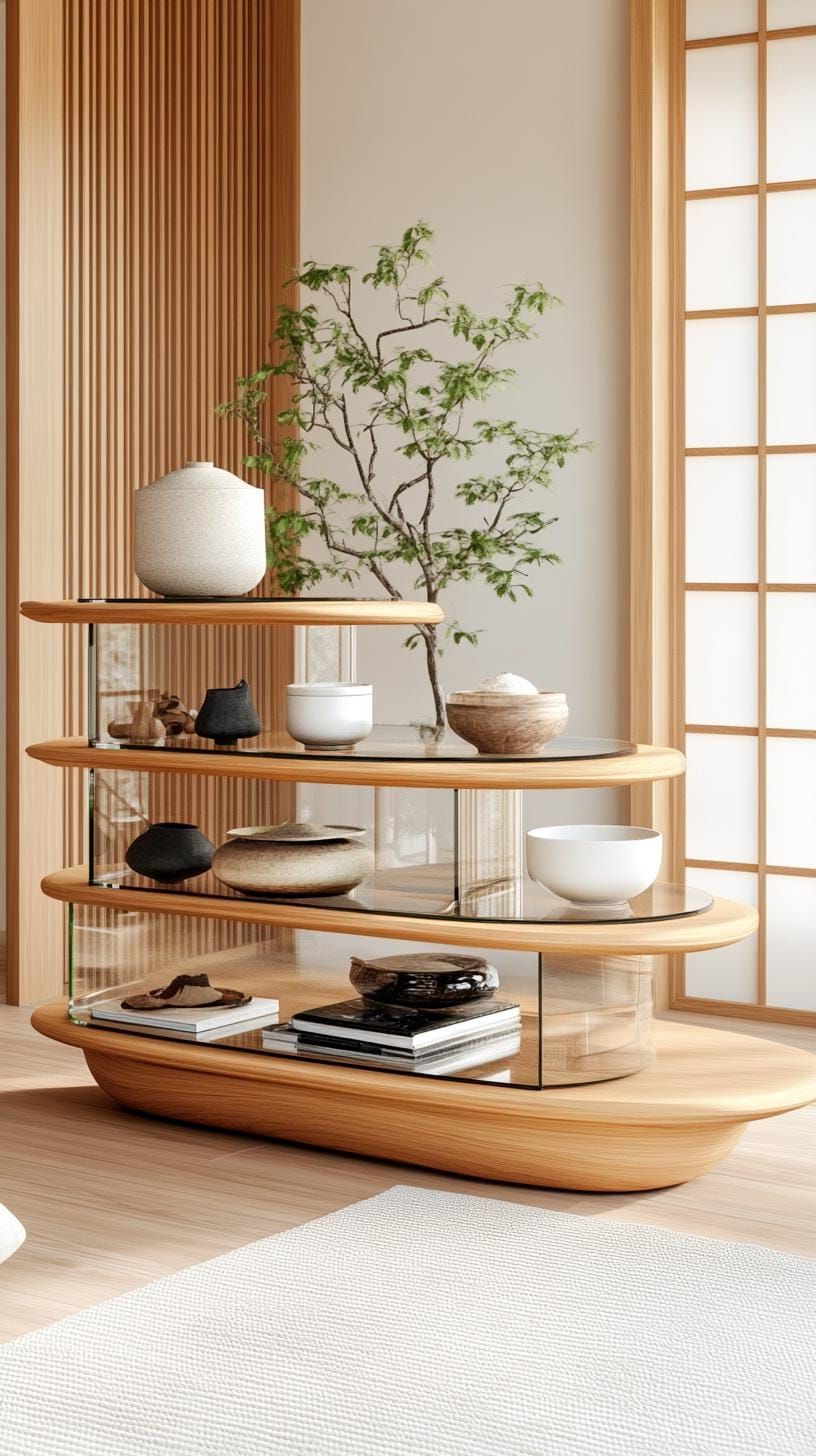 10. Glass and Wood Storage in Multiple Tiers - photo 2