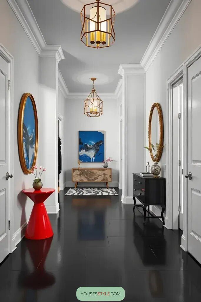 Bold Monochrome Accent Hallways - photo 2