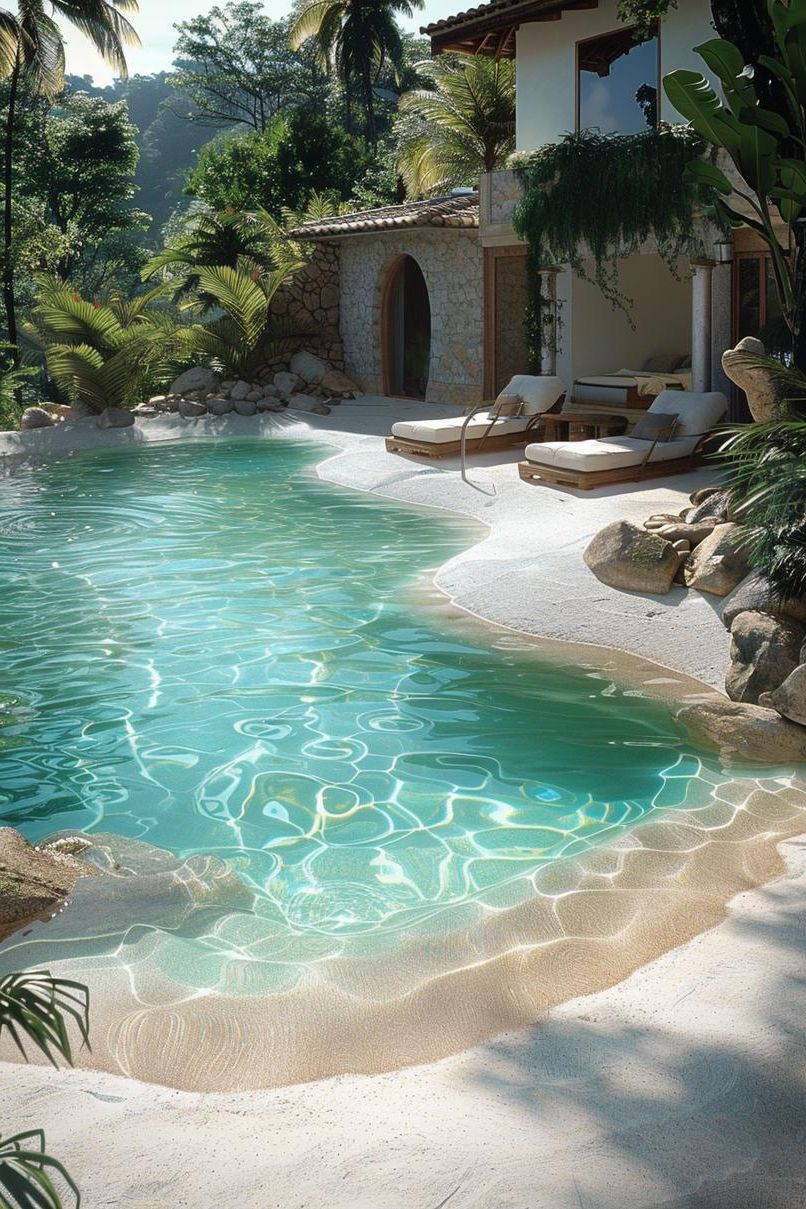 12. Beach-Entry Pool Design With Sand