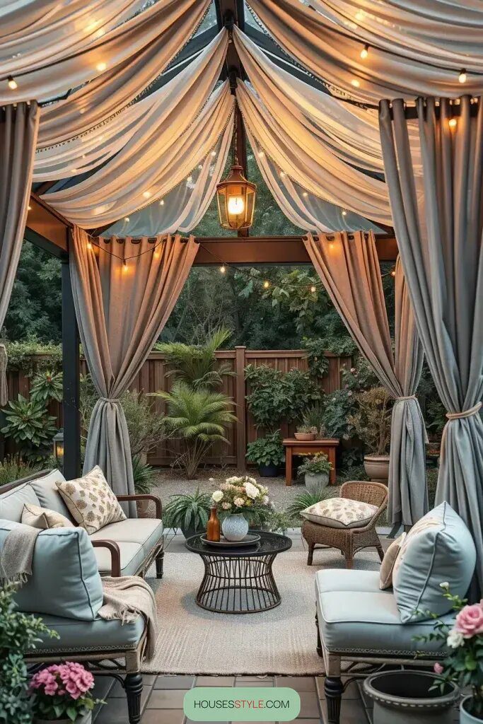 Versatile Gazebo Curtains With Tiebacks