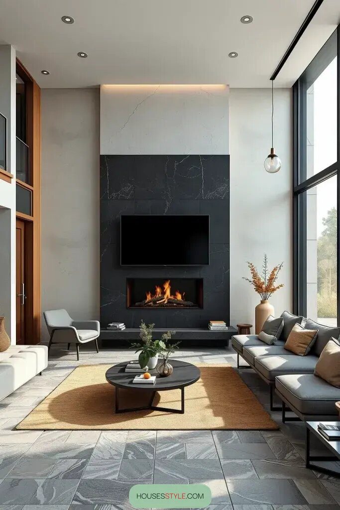 Floating Fireplaces as a Room Focal Point