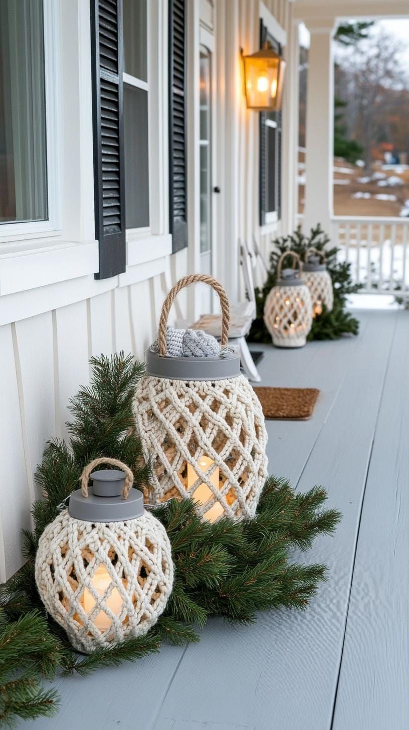 1. Cozy Knitted Yarn Lanterns for a Warm Glow - photo 2