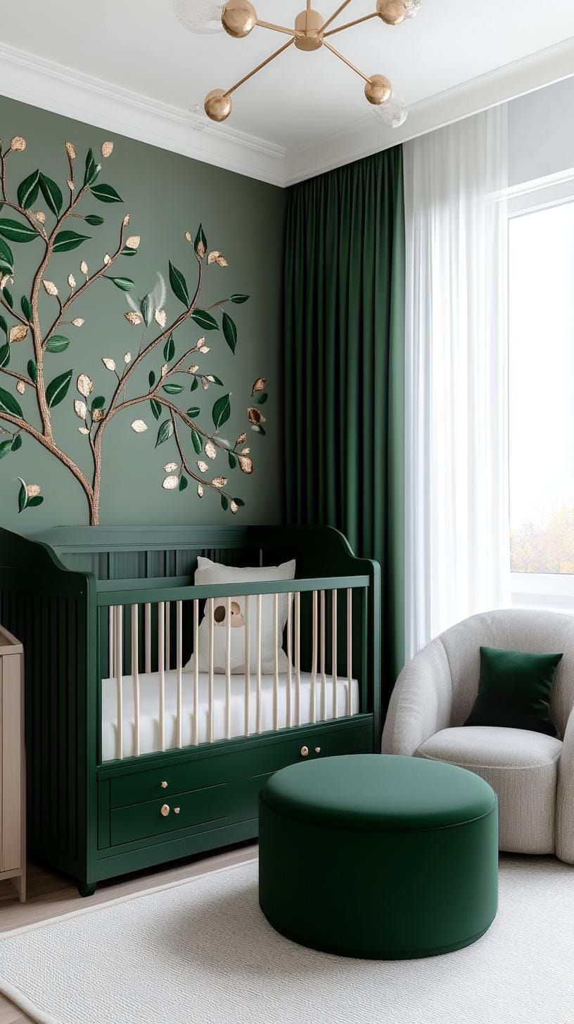 9. Emerald Forest Nursery in Rich Jewel Tones