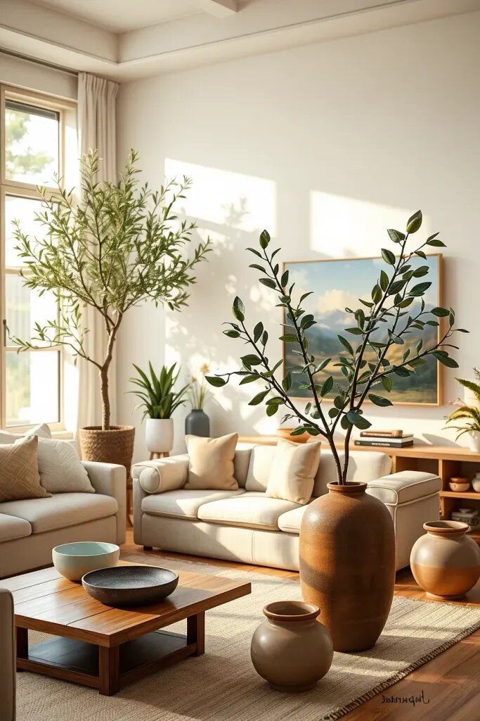 Greenery and Botanical Accents in Japandi Rooms