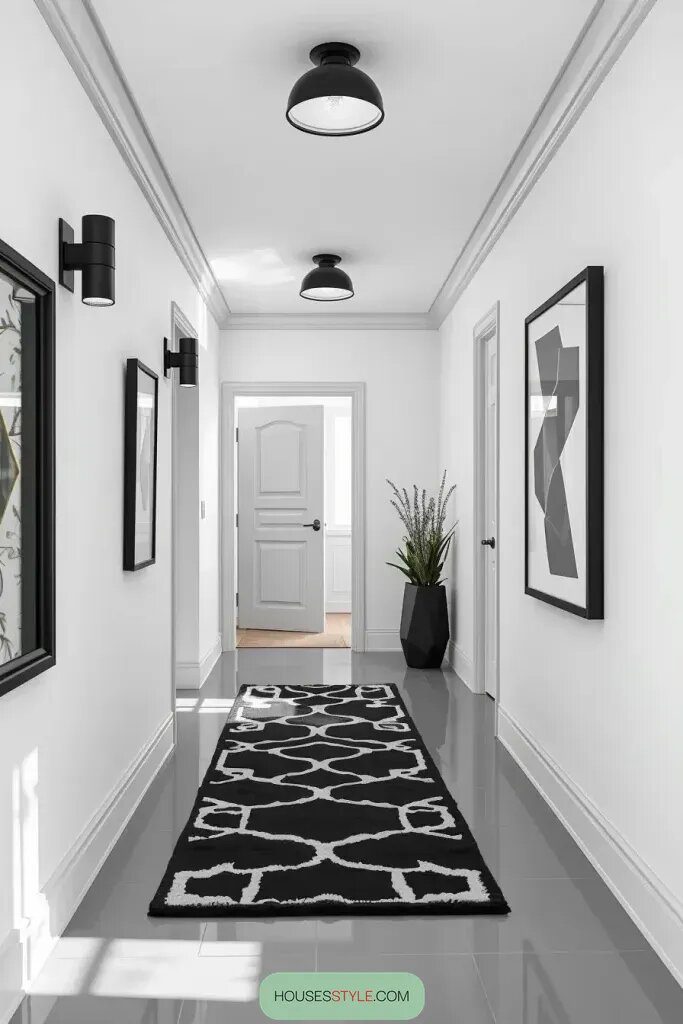 Monochrome Color Schemes For Modern Hallways