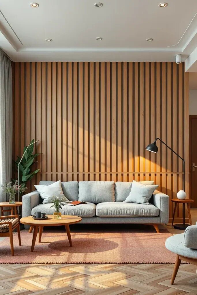 16. Arrange Wood Panels for a Textured Wall Look