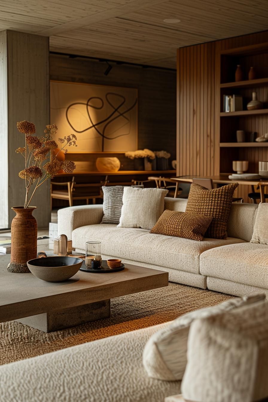 16. Contemporary Earthy Living Room Style - photo 3