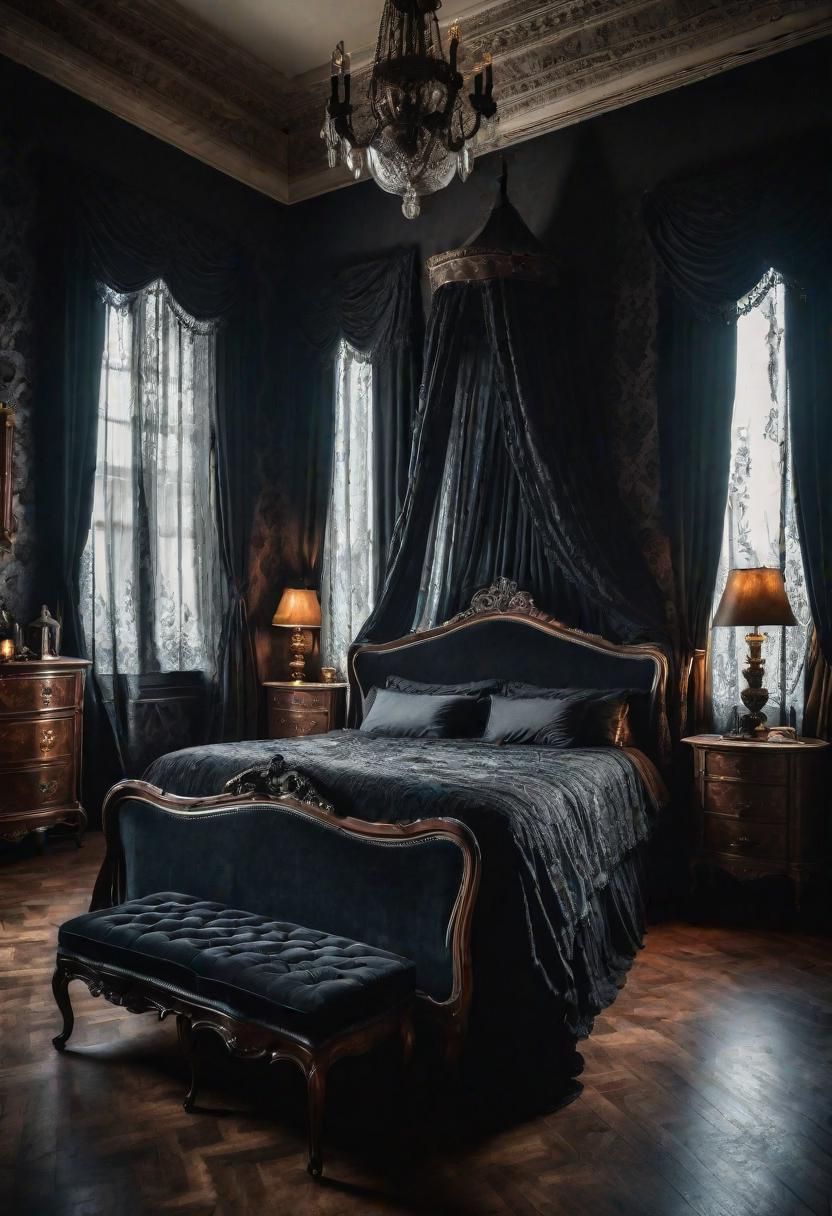 14. Vintage Gothic Bedroom Style