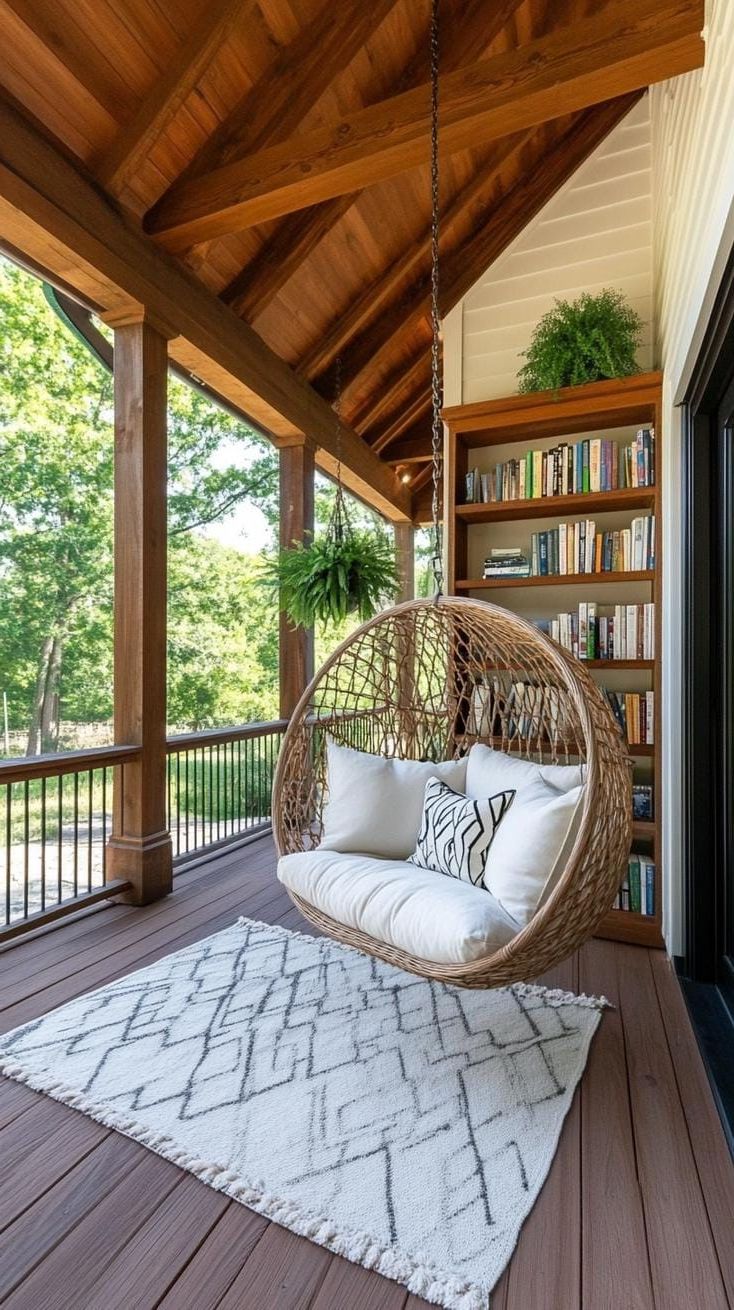 20. Cozy Reading Nook With a Hanging Chair - photo 2
