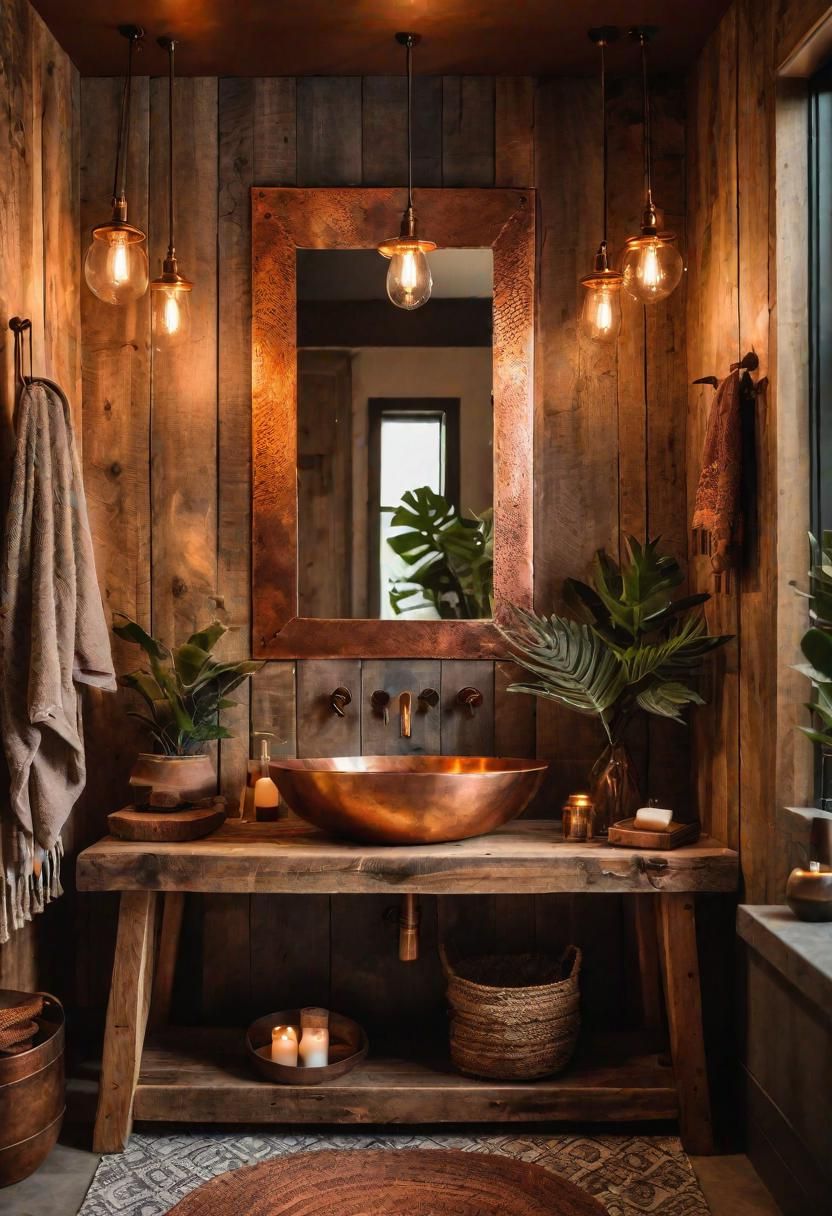 5. Copper Sink Charm for Boho Bathrooms