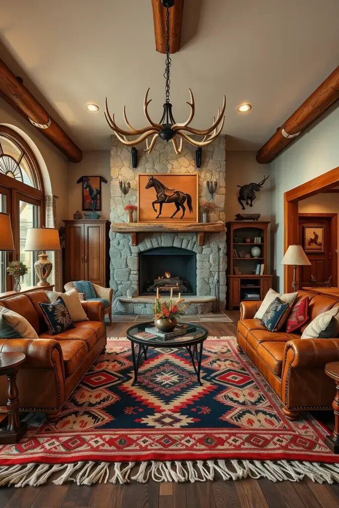 Western-Influenced Charm in a Ralph Lauren Living Room - photo 2