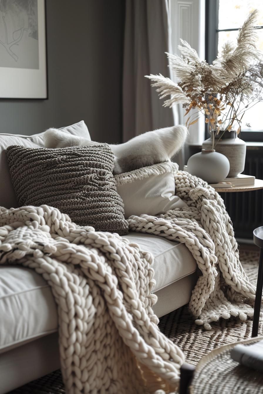 2. Cozy Wool Throw for Sofa