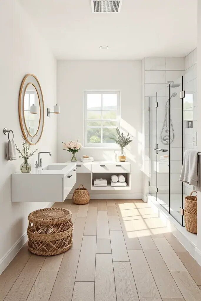 Light Wood Tile Ideas for a Fresh Bathroom