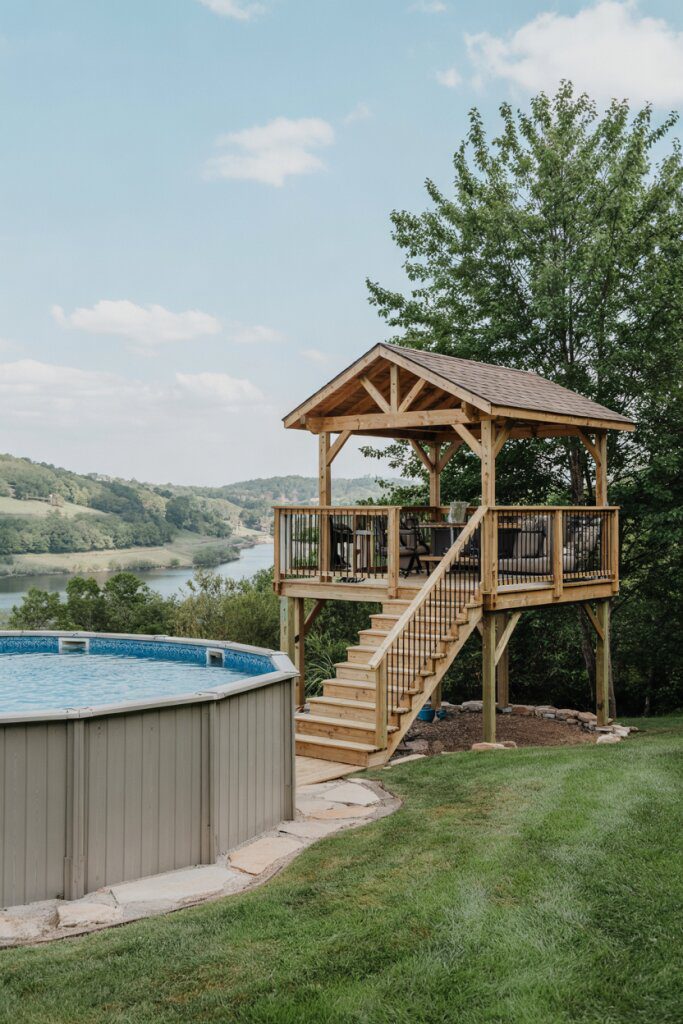 6. Partially Connected Hillside Deck with a View