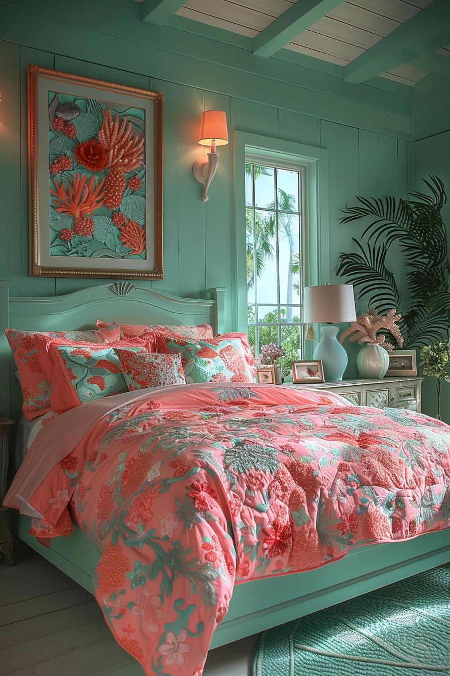 2. Oceanic Pink Bedroom Retreat
