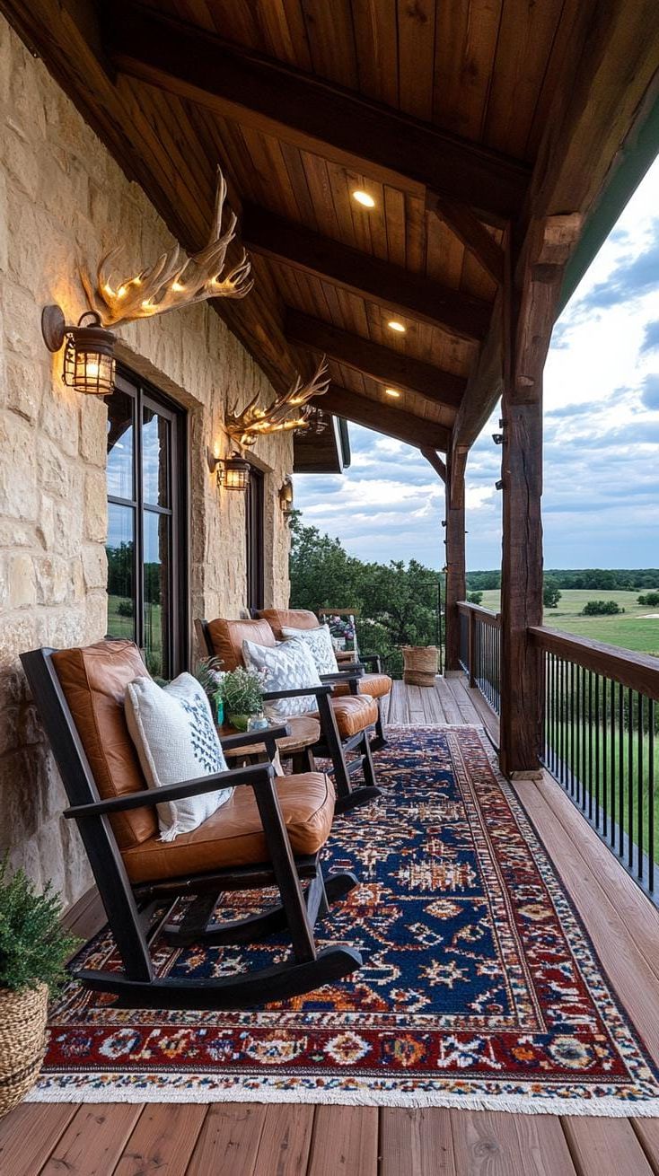 5. Porch Decor With Rocking Chairs and Rugs - photo 3