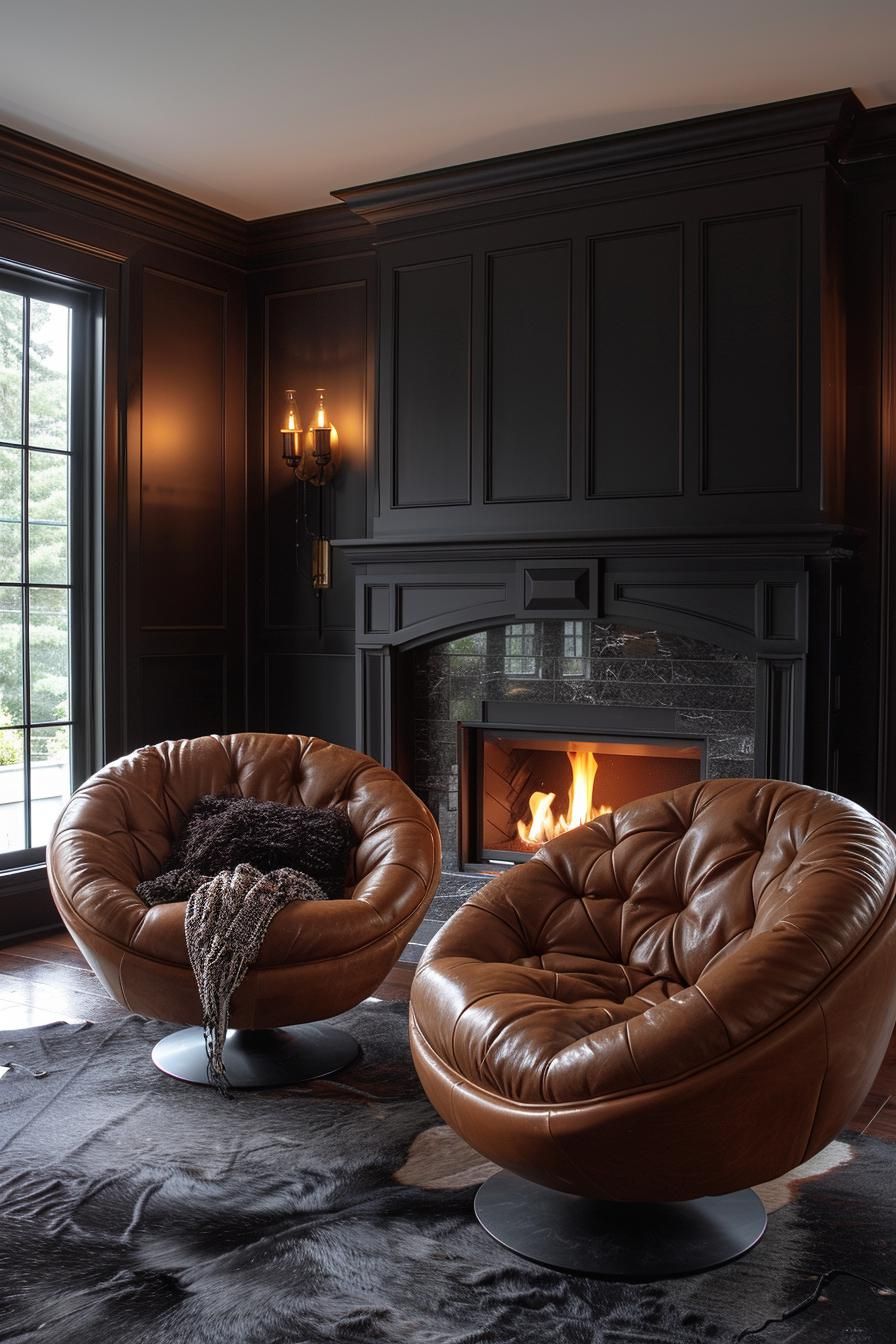 6. Cozy Leather Seating Nook - photo 2