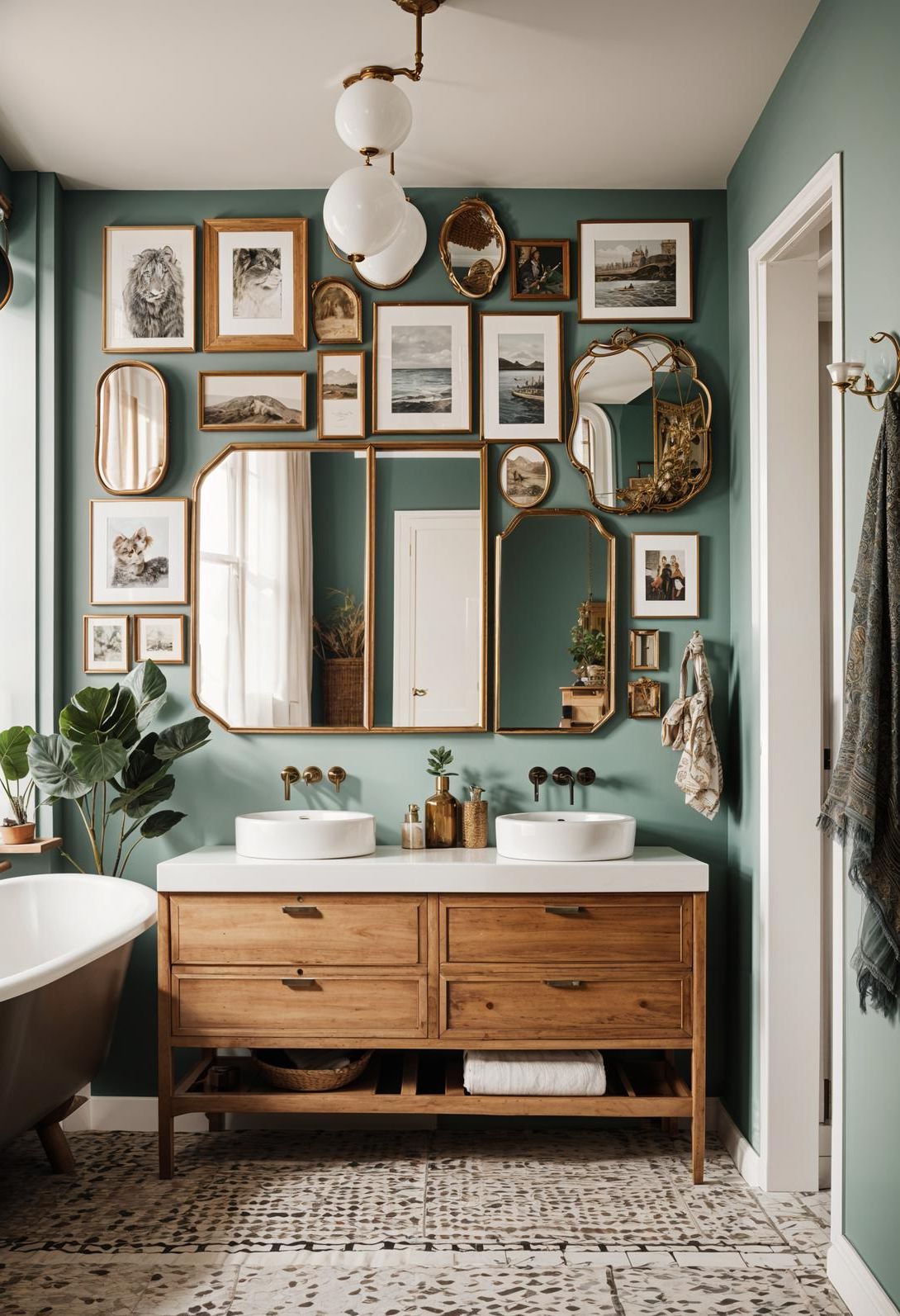 20. Eclectic Gallery Wall Mirror Ideas