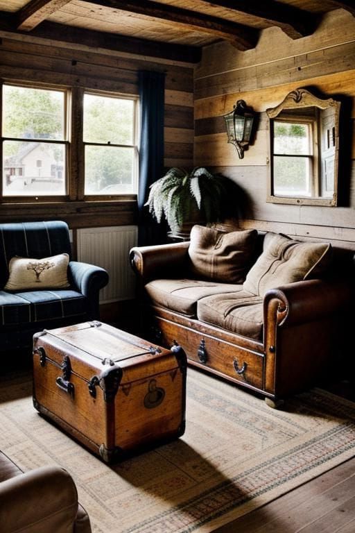 27. Vintage Trunk Used as Coffee Table