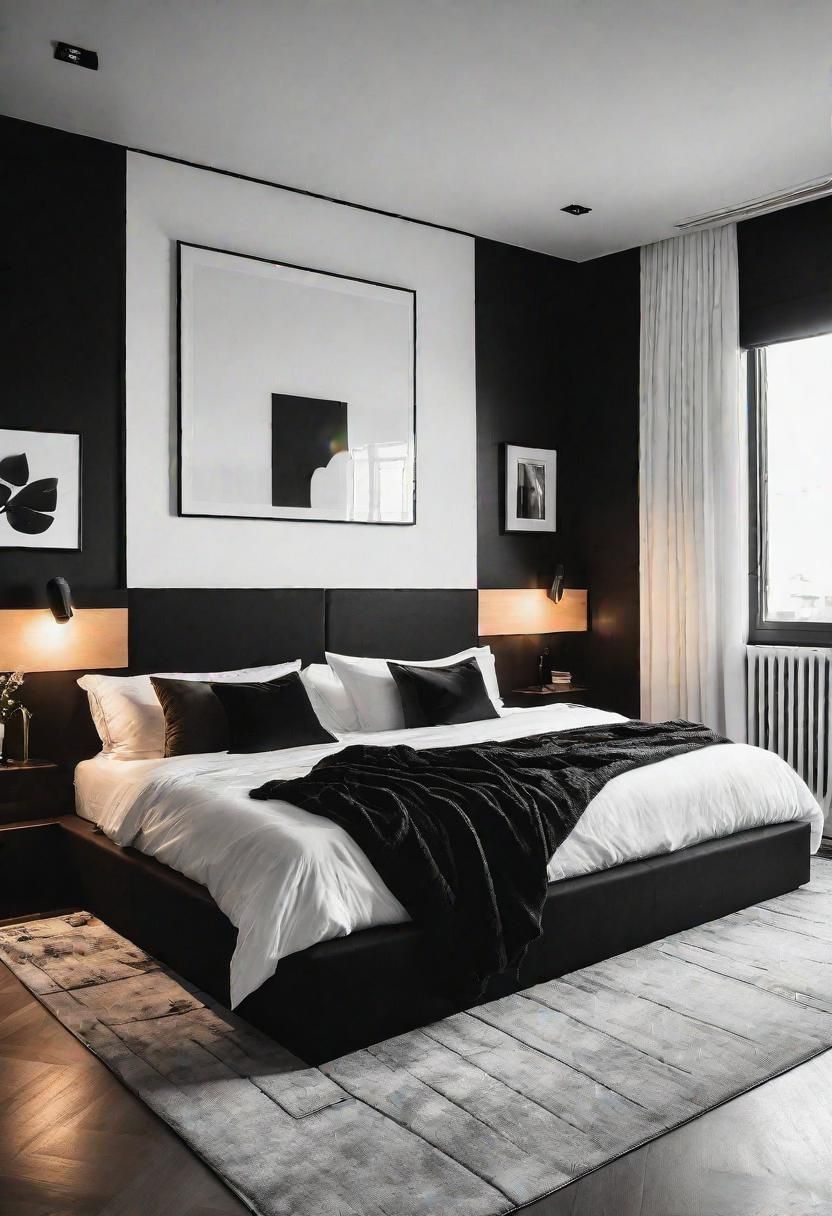 4. Striking Black and White Accent Walls