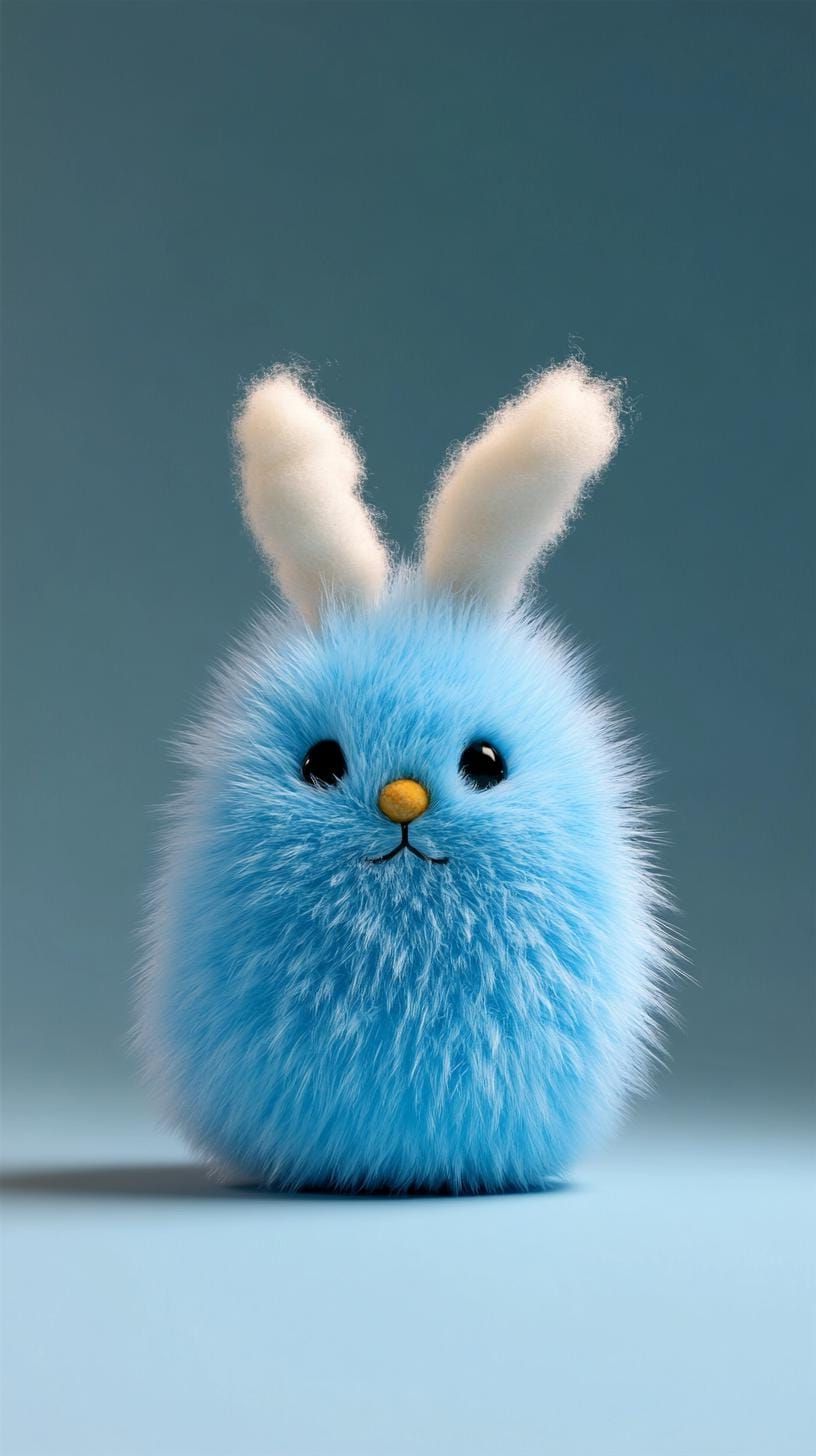 12. Blue Bunny With Cotton Tail Art - photo 2