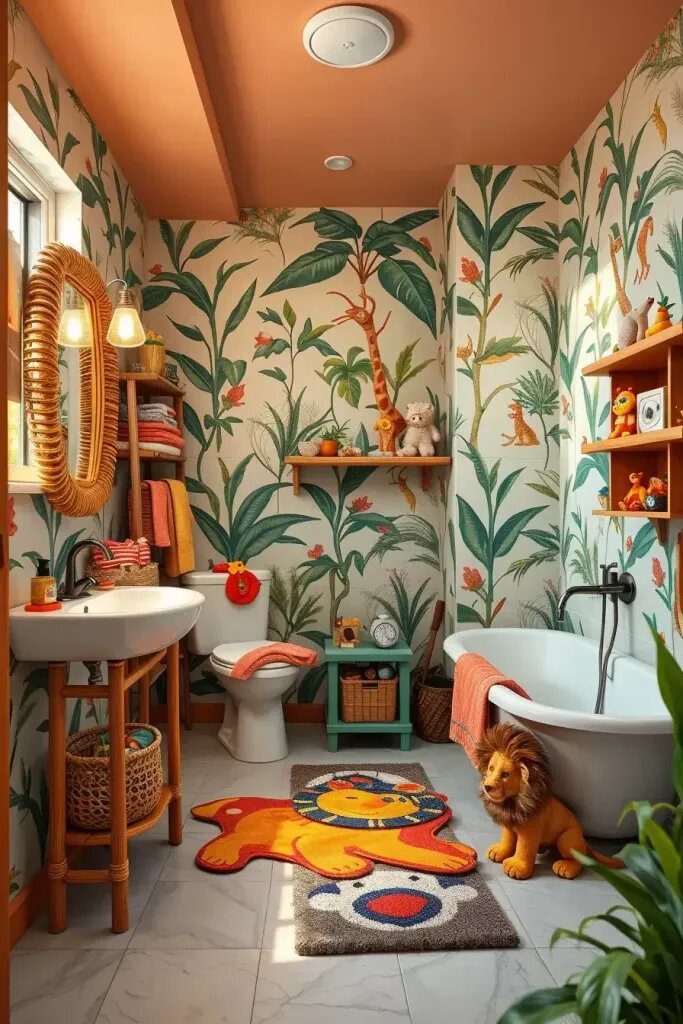 Playful Animal Prints for Family Bathrooms