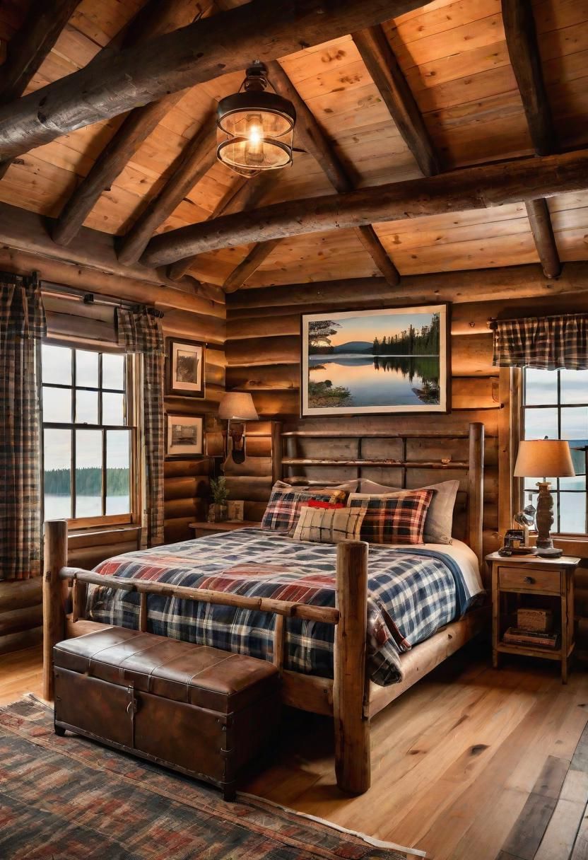 4. Fishing-Themed Rustic Cabin Retreat