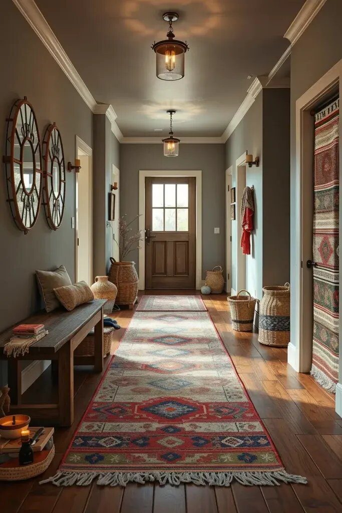 Layered Rugs for a Cozier Hallway