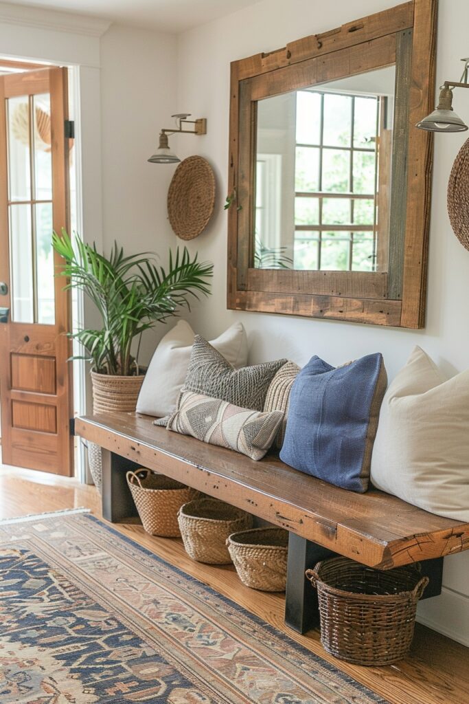 17. Earthy Boho Welcome Hall Ideas